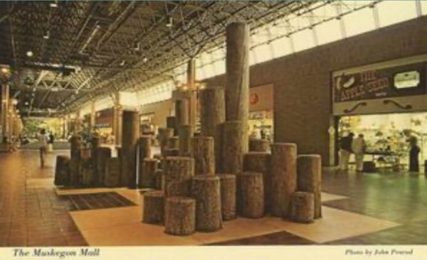 Muskegon Mall - Old Postcard (newer photo)